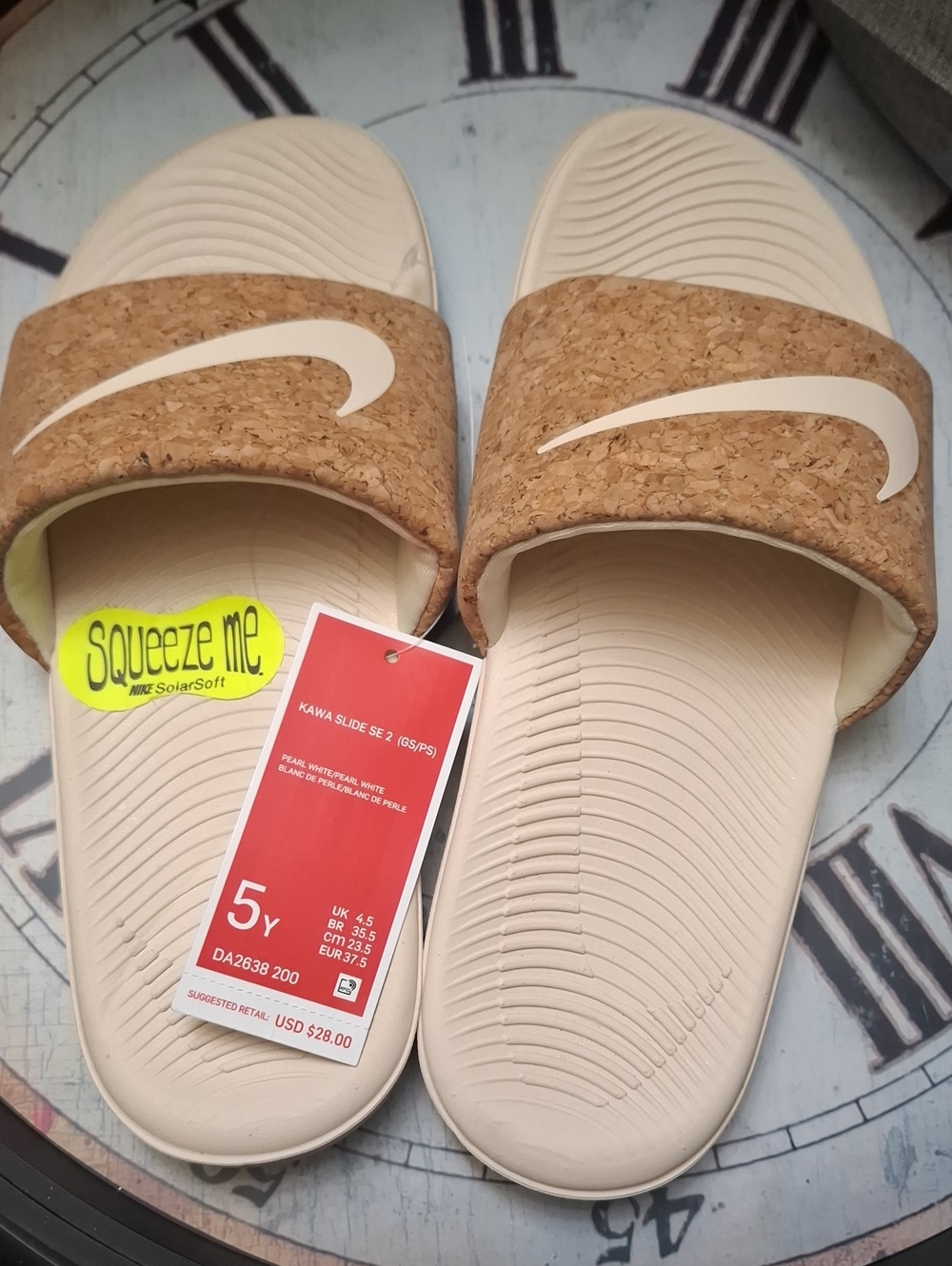 Nike Women’s Slide Sandals in Cream with Cork Strap